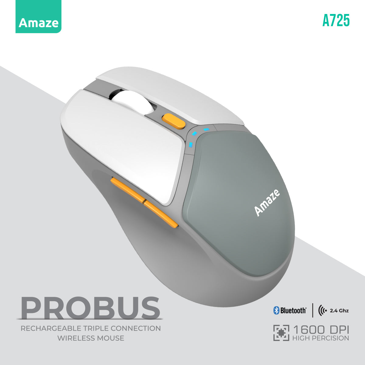 Probus Triple Connection Rechargeable Wireless Mouse | A725