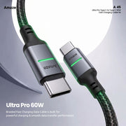 Ultra Pro Type C to Type C 60W Fast Charging Cable 1M – A45