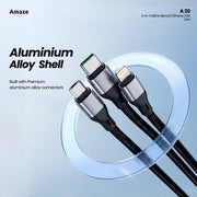 3-in-1 USB to Micro/C/iPhone 3.5A 1.2m  | A30