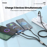 3-in-1 USB to Micro/C/iPhone 3.5A 1.2m  | A30