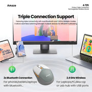 Probus Triple Connection Rechargeable Wireless Mouse   | A725