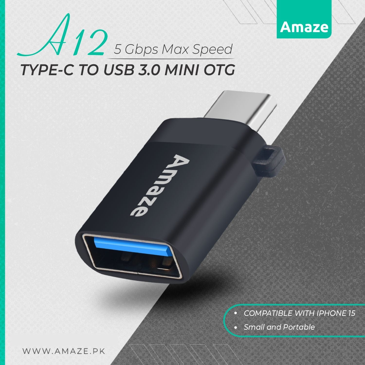 AMAZE TYPE C TO USB 3.0 MINI OTG ADAPTER | A12