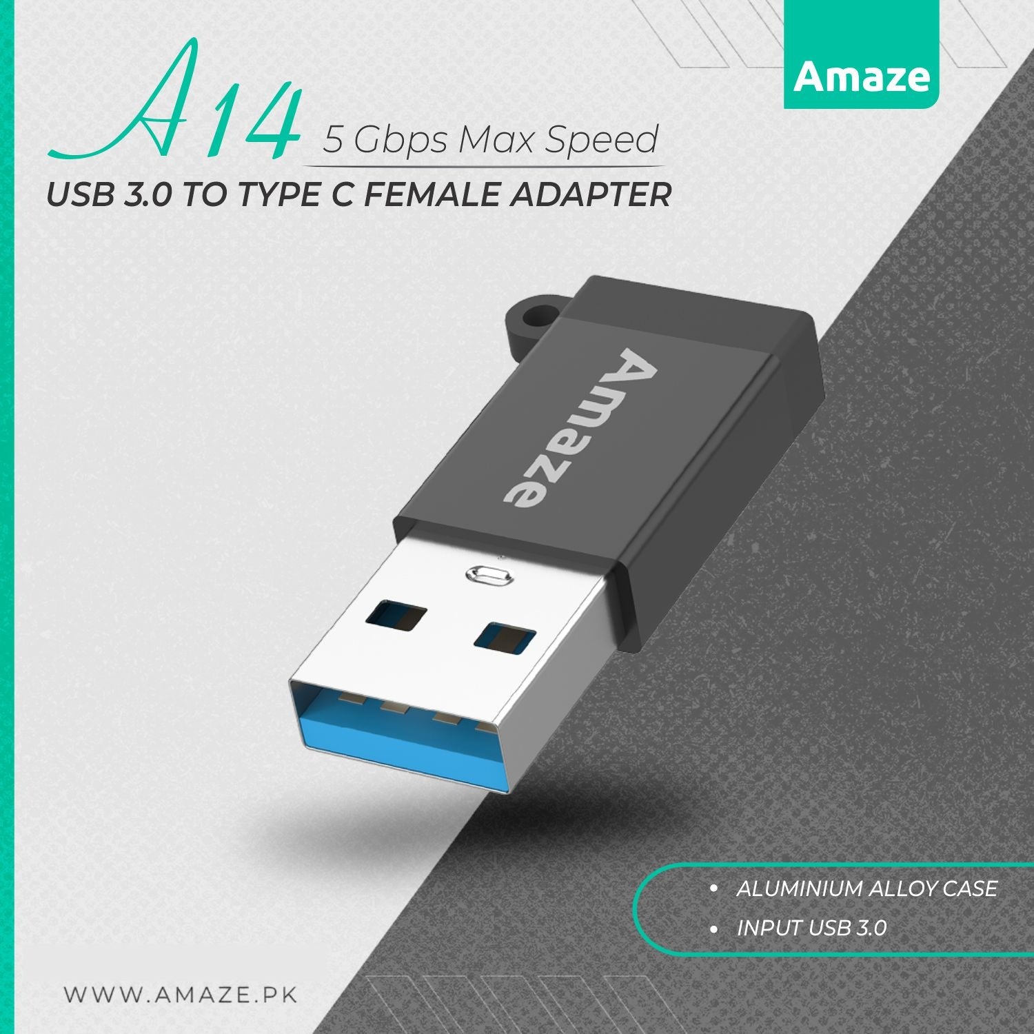 AMAZE USB 3.0 TO TYPE C FEMALE ADAPTER | A14