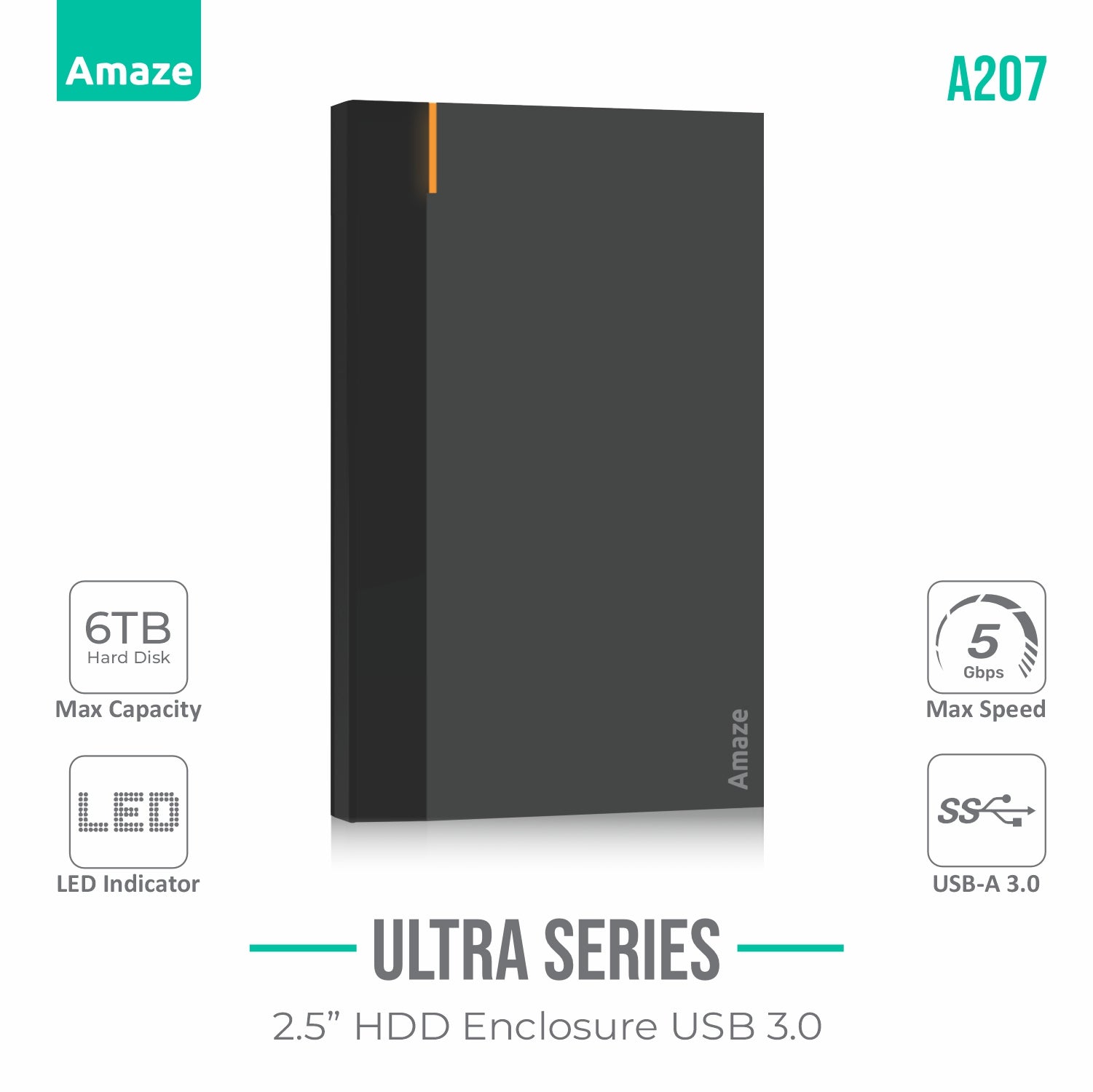 Amaze ULTRA SERIES 2.5" HDD CASE USB 3.0 | A207