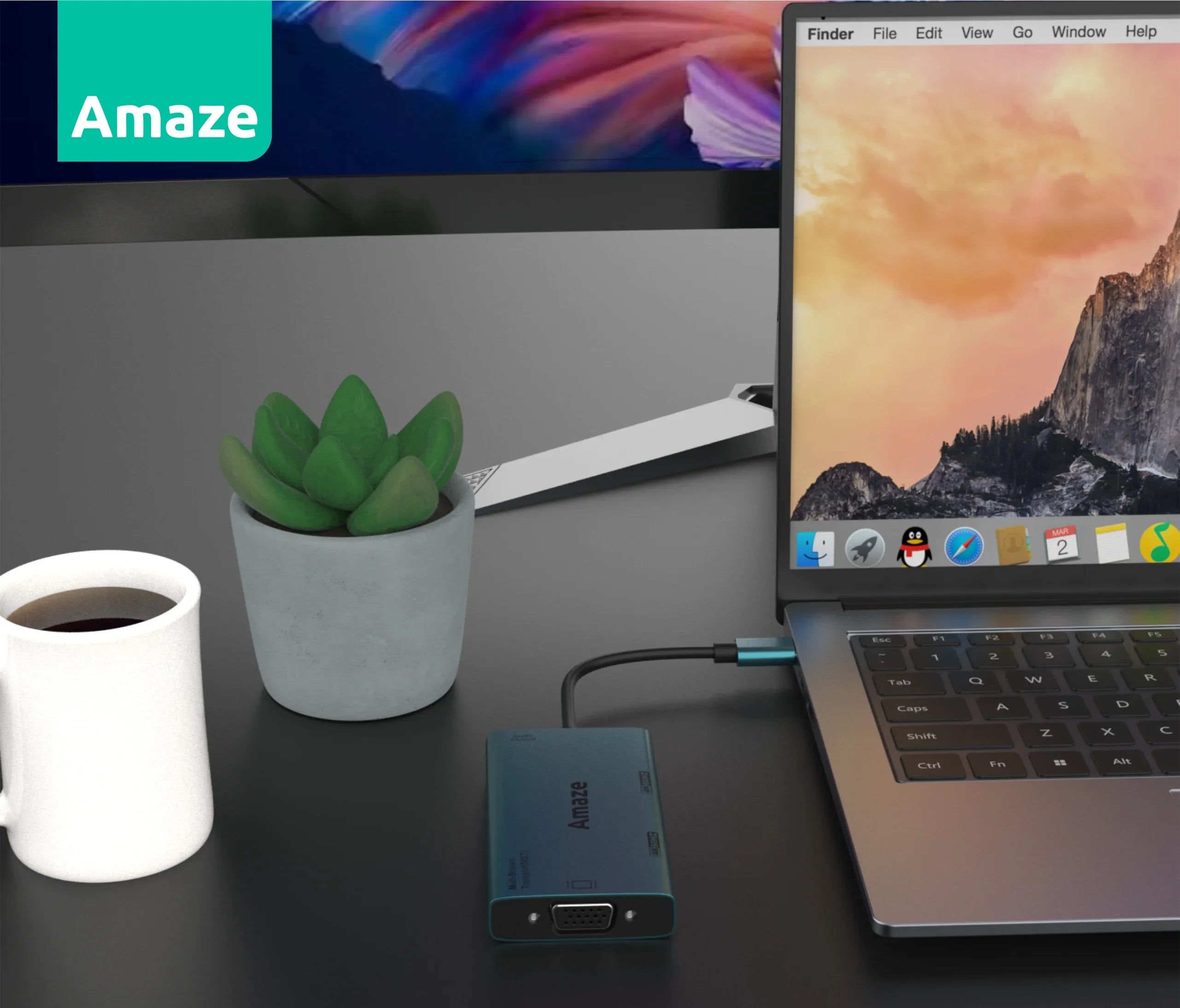 AMAZE TYPE C TO DUAL HDMI + VGA + AUDIO HUB | A324 – Amaze