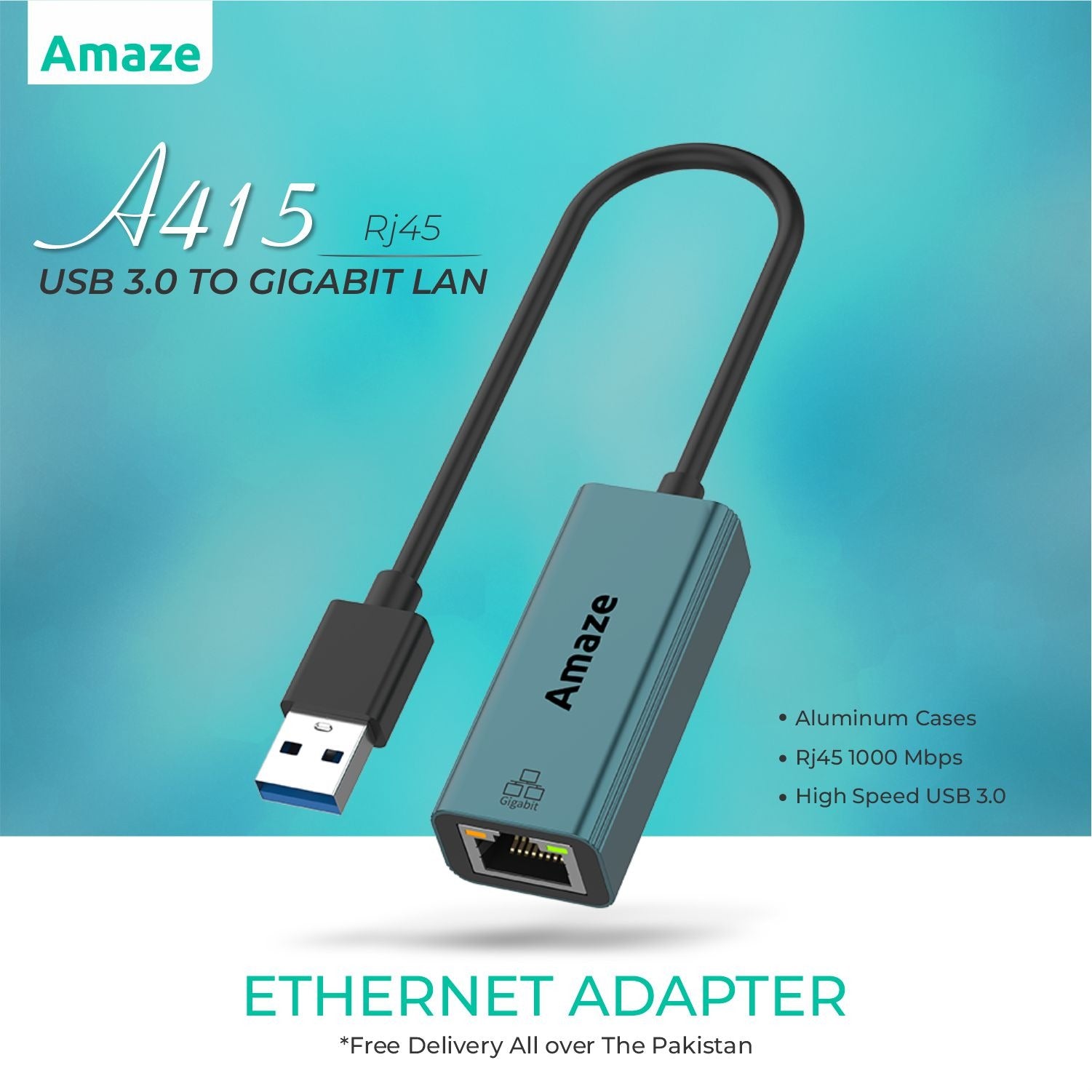 AMAZE USB 3.0 TO GIGABIT ETHERNET ADAPTER | A415