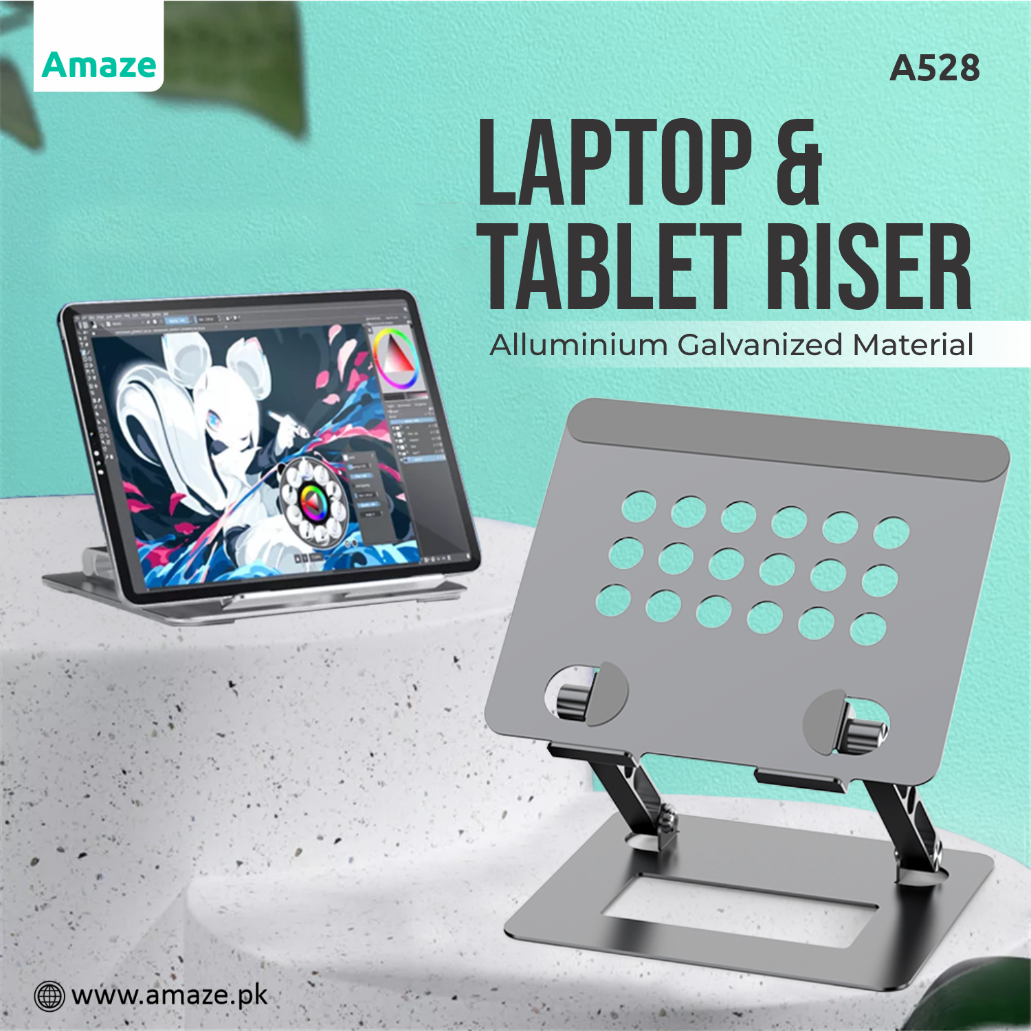 LAPTOP AND TABLET ALUMINUM RETRACTABLE STAND | A528