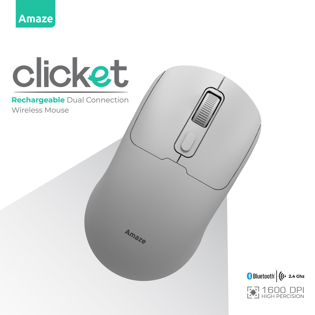 Clicket Dual Wireless Rechargeable Mouse | A712