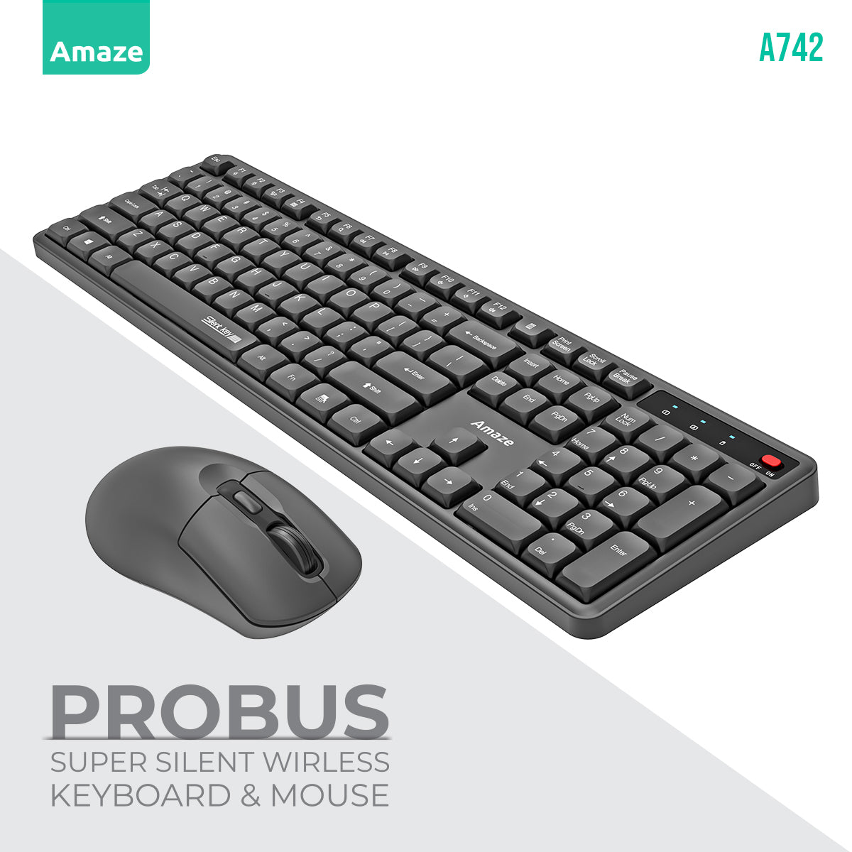 Probus Super Silent Wireless Keyboard & Mouse Combo   | A742