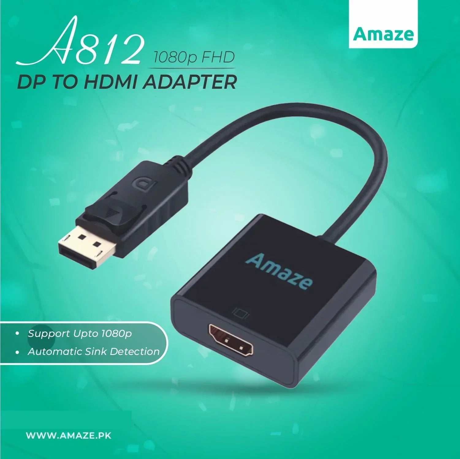 AMAZE DP to HDMI Adapter A812 – High-Quality Display Connectivity