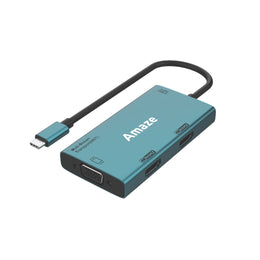 TYPE C TO DUAL HDMI + VGA + AUDIO HUB | A324