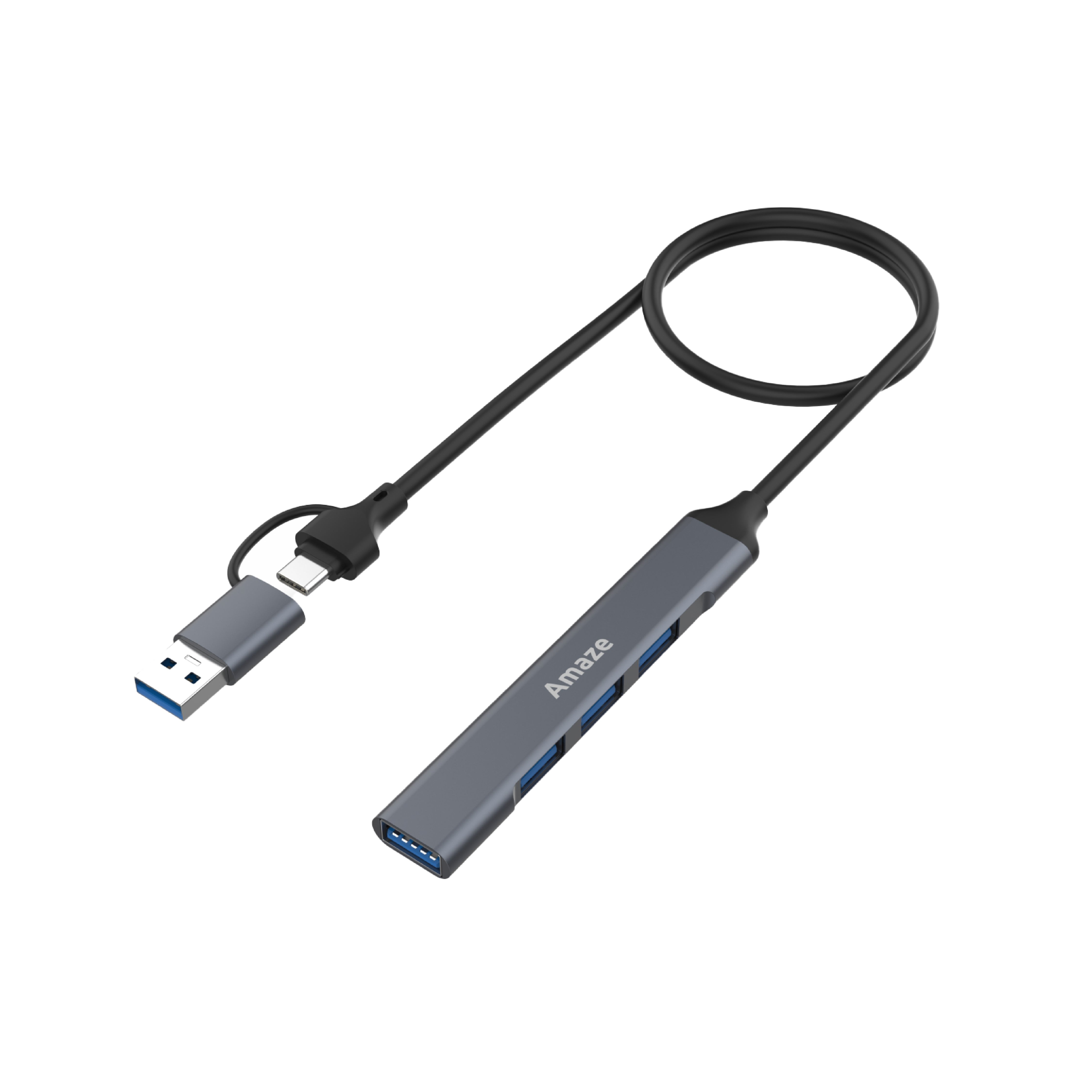 USB3.0 + TYPE-C TO 4 IN 1 USB 3.0 HUB | A304