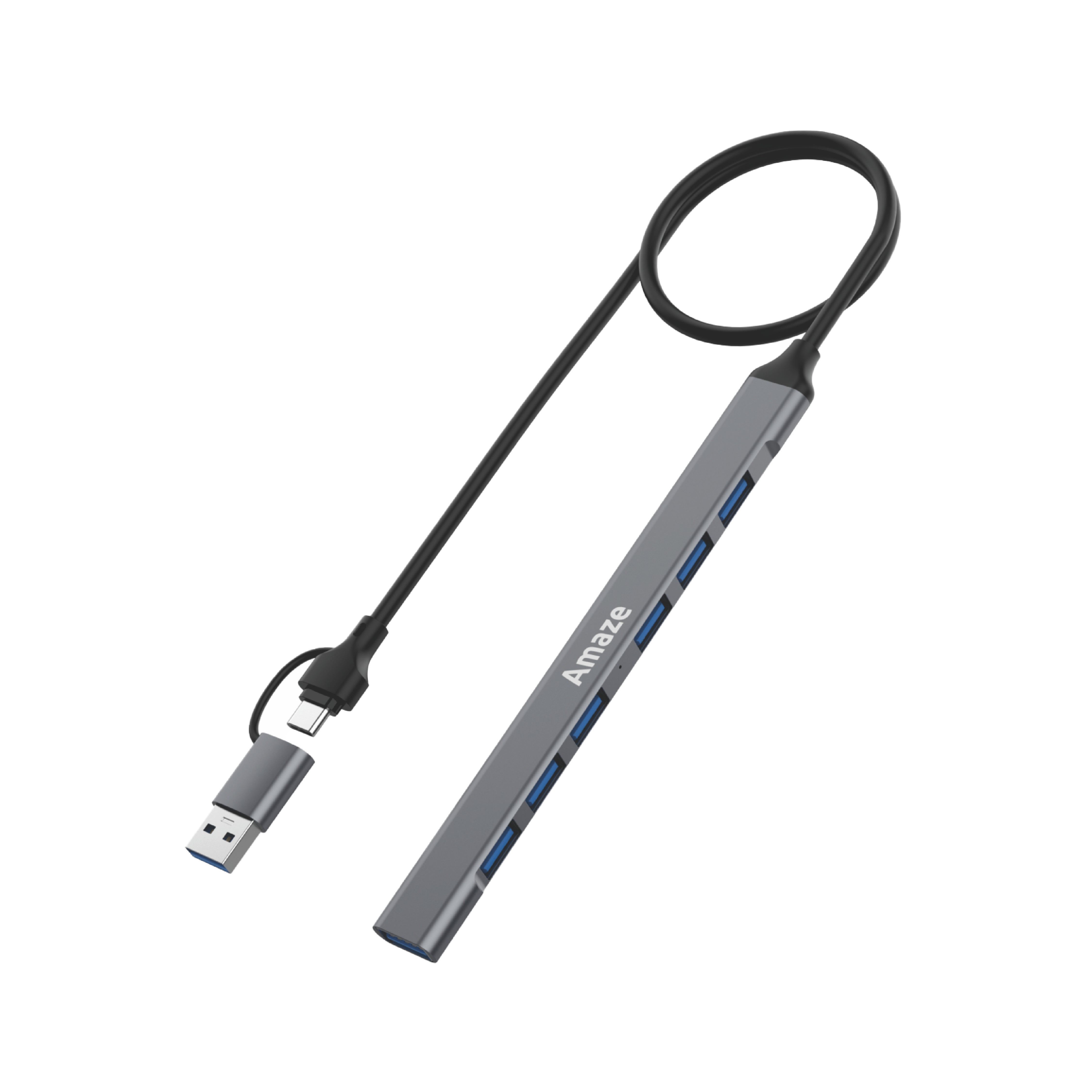 USB + TYPE C 7-PORT USB 3.0 HUB | A307