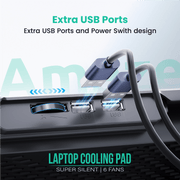 6 Fan Laptop Cooling Pad | A-506