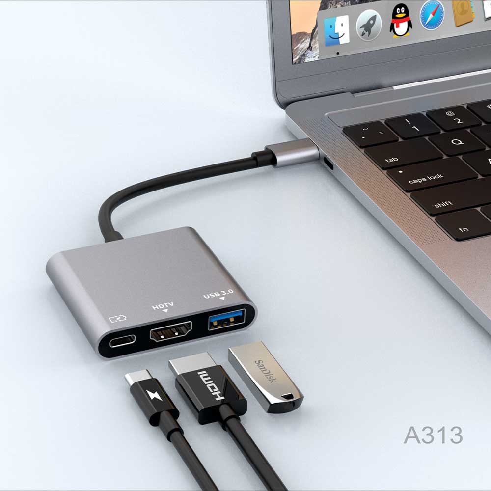 AMAZE 3-IN-1 TYPE C HUB ADAPTER | A313