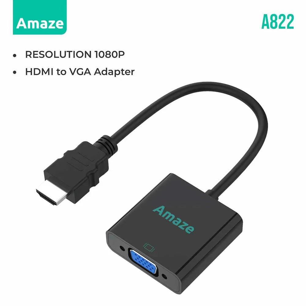 AMAZE HDMI to VGA Adapter Video Converter | A822