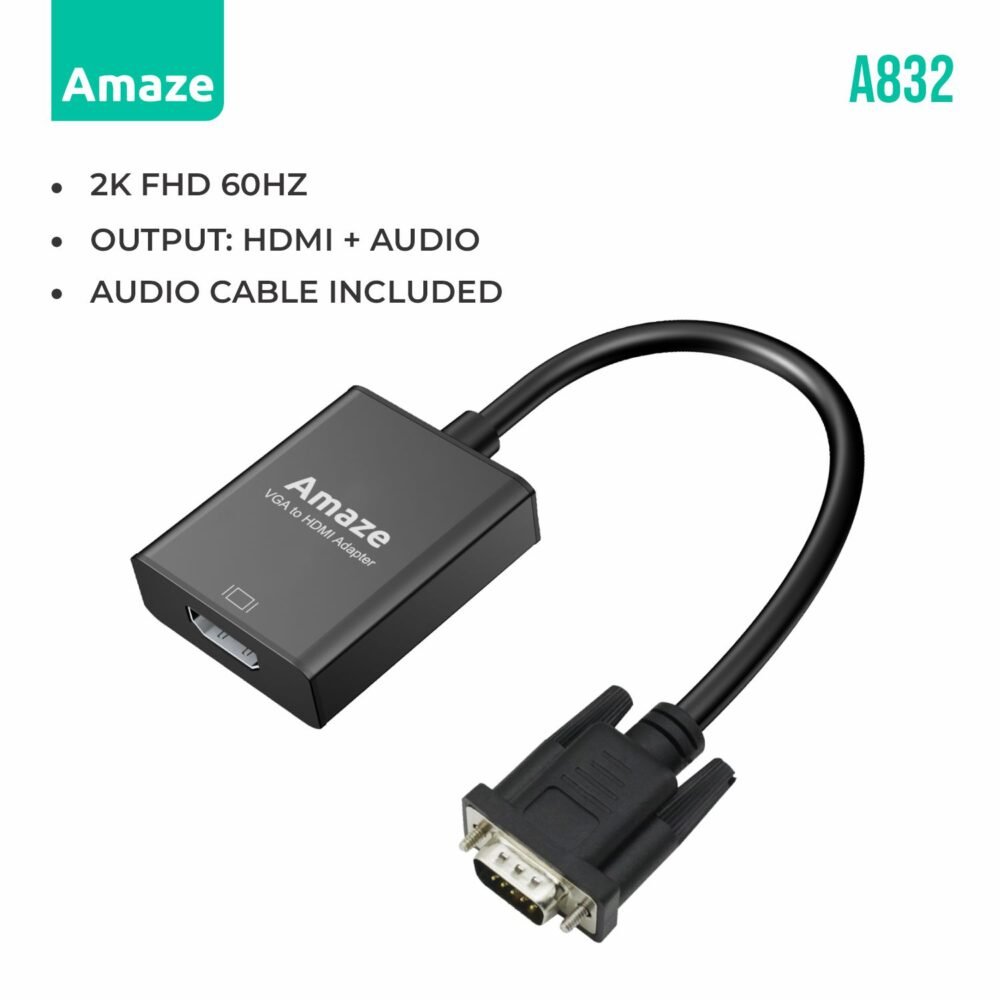 VGA TO HDMI ADAPTER WITH AUDIO A832