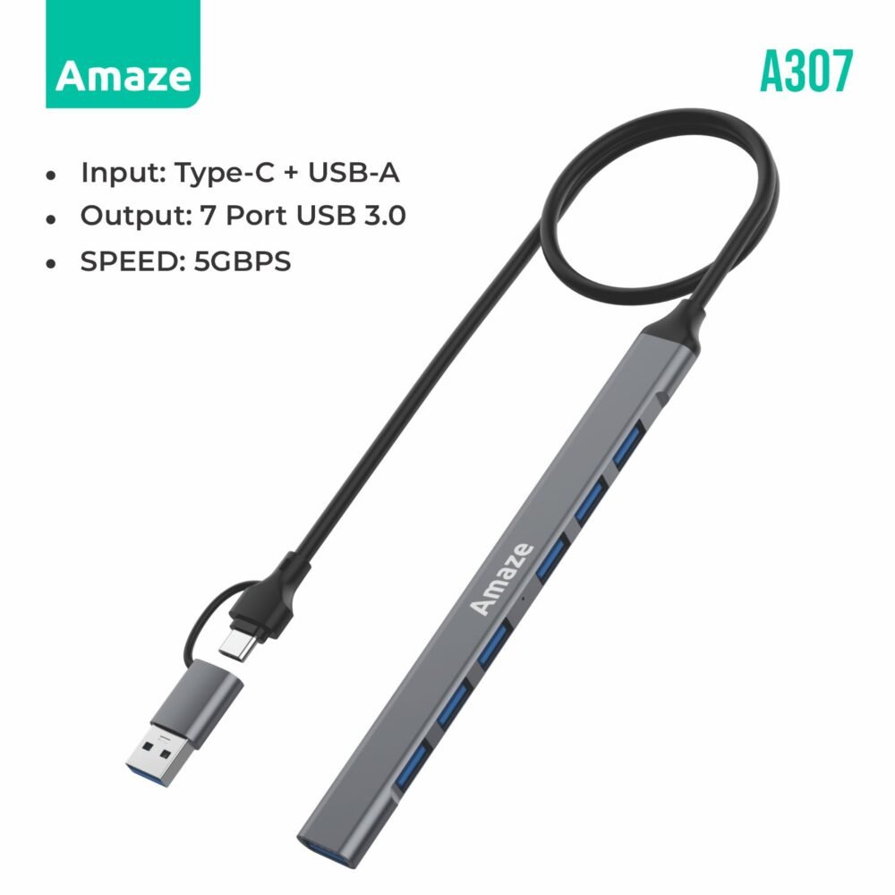 Amaze USB + Type C 7-Port USB 3.0 HUB A307