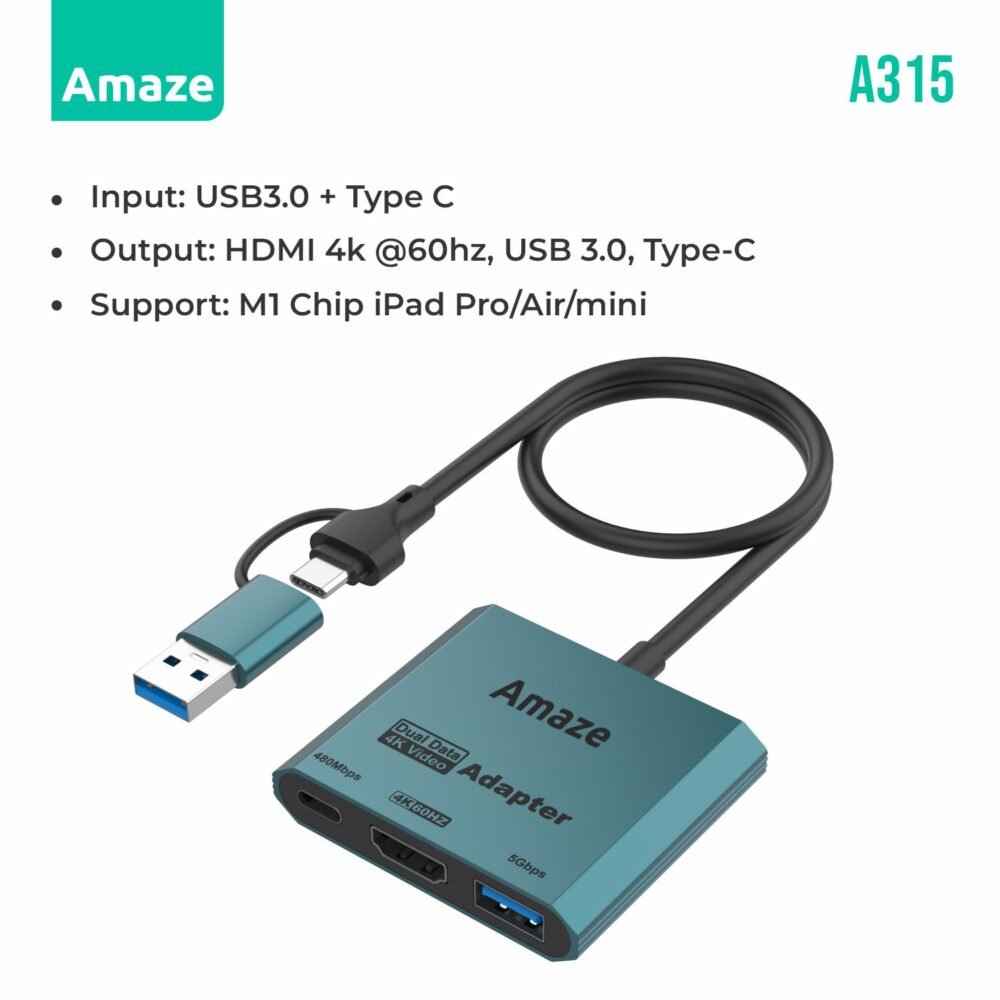 Type C + USB to 3 in 1 Hub